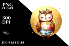 Owl in Beachwear, Transparent PNG Product Image 2