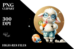 Lamb in Beachwear, Transparent PNG Product Image 2