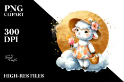 Cute Lamb in Beachwear, Transparent PNG Product Image 2