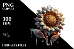 Shiny Sunflower Watercolor Splash | Sublimation | Clipart Product Image 1