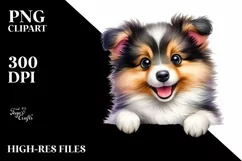 Enthusiastic Funny Collie | Watercolor Clipart Product Image 3
