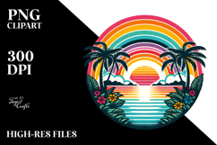 Retro Tropical Rainbow Sunset Design Product Image 2