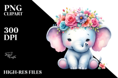 Adorned Elephant Flower Crown Clipart Product Image 2