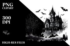Vintage Haunted House Halloween Image, Transparent PNG Product Image 3