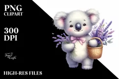Whimsical Lavender Baby Kola Watercolor Clipart Product Image 3