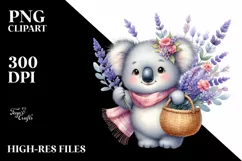 Whimsical Lavender Baby Kola Watercolor Clipart Product Image 1
