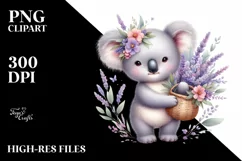 Whimsical Lavender Baby Kola Watercolor Clipart Product Image 3