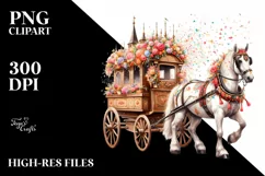 Vintage Horse Wagon Confetti Sublimation Clipart Product Image 3