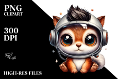 Cute Baby Squirrel with Astronaut Helmet, High-Res PNG Product Image 2