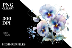 Pansy Watercolor Splash PNG Product Image 2