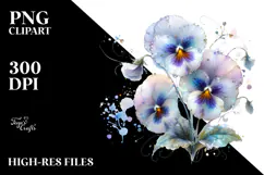 Pansy Watercolor Splash PNG Product Image 2
