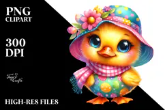 Vibrant Cute Duck with Party Hat PNG Product Image 2