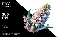 Wooden Hyacinth Watercolor Splash | Sublimation Clipart Product Image 3