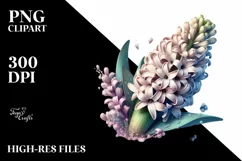 Wooden Hyacinth Watercolor Splash | Sublimation Clipart Product Image 3