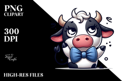 Cow with Bow Tie PNG Product Image 2