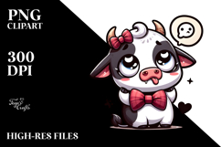 Ridiculously Cute Cow with Bow Tie PNG Product Image 2