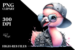 Energetic Baby Flamingo PNG Product Image 2