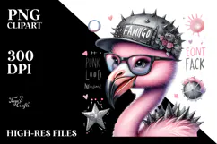 Energetic Baby Flamingo PNG Product Image 2