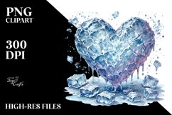 Icy Ice Heart PNG Product Image 2