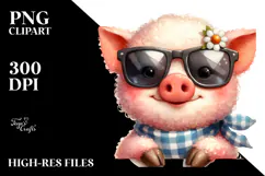 Funny Baby Pig Lamb PNG Product Image 2