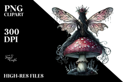 Watercollor Gothic Fairy on a Mushroom, 20 oz Tumbler Product Image 2