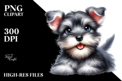 Watercolor Baby Miniature Schnauzer PNG Product Image 2