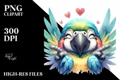 Funny Cute Macaw Portrait | Sublimation Clipart Product Image 1