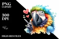 Funny Cute Macaw Portrait | Sublimation Clipart Product Image 3