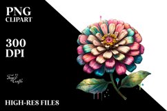Zinnia Stained | Sublimation | Clipart Product Image 3