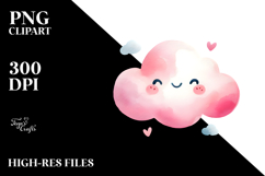 Pinkish Smiling Cloud PNG Product Image 2