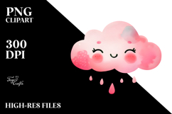 Simple Pinkish Smiling Cloud PNG Product Image 2
