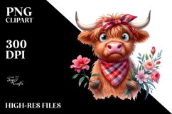 Watercolor Confused Housewife Bandana with Flower in Mouth Product Image 3