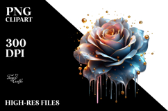 Rose with Golden Insertions PNG Product Image 2
