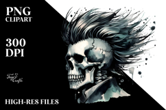 Very Simple Skull with Hair Tom PNG Product Image 2