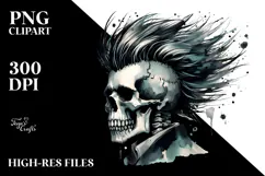 Very Simple Skull with Hair Tom PNG Product Image 2