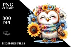 Smiling Sun Owl | Sublimation | Clipart Product Image 1