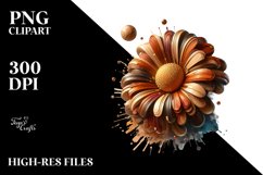 Abstract Stained Gerbera Golden Insertions | Clipart Product Image 3