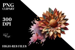 Abstract Stained Gerbera Golden Insertions | Clipart Product Image 1