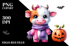 Farm Baby Cow Halloween Clipart Product Image 2