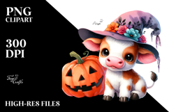 Spooky Baby Cow Clipart Product Image 2