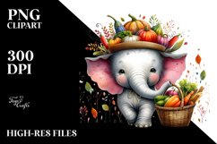 Baby Elephant Basket Clipart Product Image 1