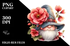 Adorable GNOME with Begonia PNG Product Image 2