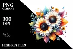 Colorful Sunflower PNG Product Image 1