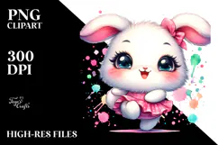 Cute Baby Rabbit with Big Eyes PNG Product Image 2