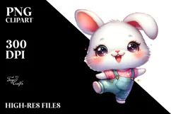 Cute Baby Rabbit Dancing Awkwardly PNG Product Image 2