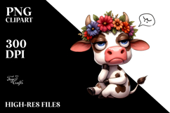 Casually Sitting Cow with Side-Eye PNG Product Image 2
