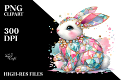 Pastel Bunny Made of Diamonds with Golden Insertions, Product Image 2