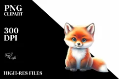 Funny Baby Fox Sitting in Front of Barn | Sublimation | Product Image 3