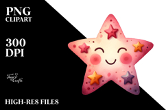 Digital Smiling Star PNG Product Image 2