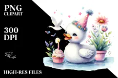 Energetic Baby Swan PNG Product Image 2